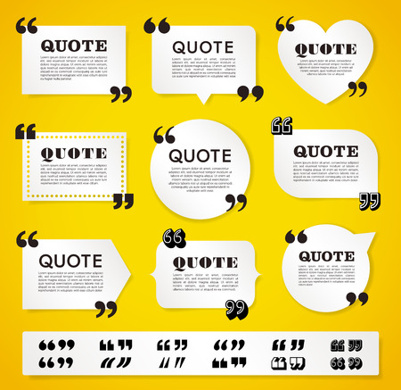 big set of vector quote decoration labels for web and paper publishingのイラスト素材