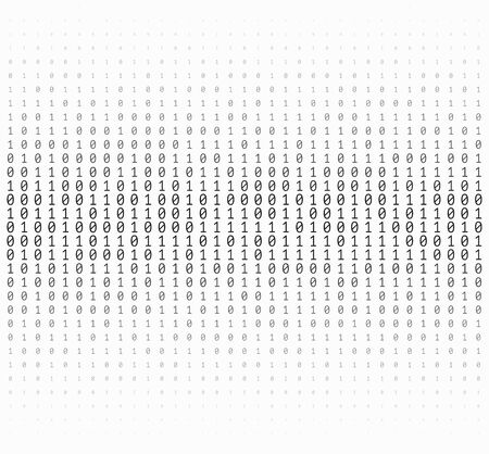 Texture composed by a sequence of zero and one numbers on a white background with a vertical gradient shade.のイラスト素材