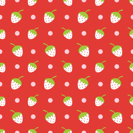 Really cute cartoon strawberry seamless pattern vector illustration.のイラスト素材