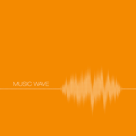 vector illustration of a white Equalizer Sound Wave on an orange backgroundのイラスト素材