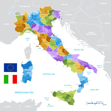 Vector of Vector Political Map of Italy - ID:104653089 - Royalty Free ...
