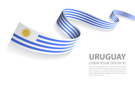 Vector Illustration Banner with Uruguay Flag colors in a perspective viewのイラスト素材