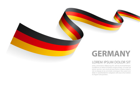 Vector Illustration Banner with German Flag colors in a perspective viewのイラスト素材