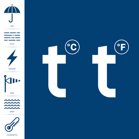 Modern set of Meteorological weather icons. Full Vector illustrationsのイラスト素材
