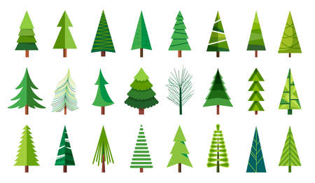 Christmas trees. Sketch a Doodle pine tree. Illustration hand drawn artのイラスト素材