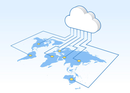 Design Template of Cloud computing conceptのイラスト素材