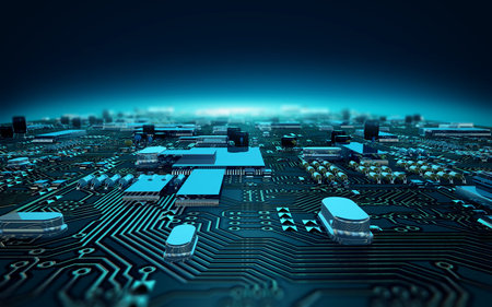illustration circuit board dept of field