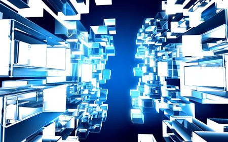 tech background glass cubes illustration