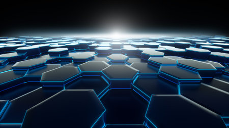 Honeycomb Blue Background Technology 
