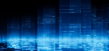 Big data ray light with code,Visual information complexity. Intricate data threads plot. Social...