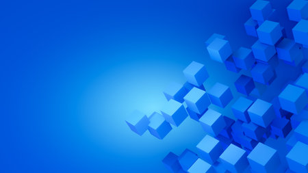 Cube Abstract geometric background. blue coloured.