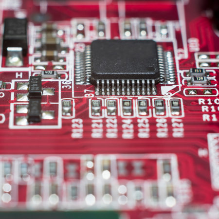 Close up of Electronic Circuits in Technology on   Mainboard (Main board,cpu motherboard,logic...