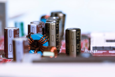 Close up of Electronic Circuits in Technology on   Mainboard background (Main board,cpu...