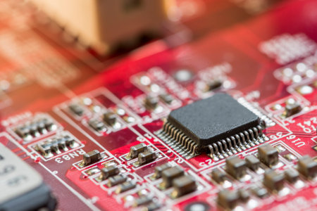 Close up of Electronic Circuits in Technology on   Mainboard background (Main board,cpu...