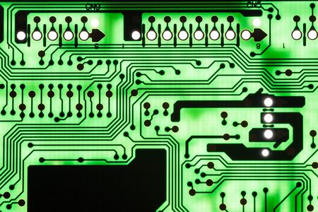 Close up of Electronic Circuits in Technology on   Mainboard background (Main board,cpu motherboard,logic board,system board or mobo)の写真素材