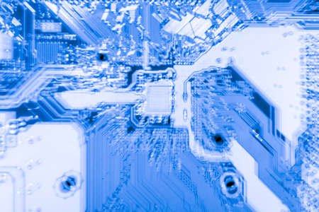 Abstract close up of Electronic Circuits in Technology on Mainboard computer background  (logic board,cpu motherboard,Main board,system board,mobo)の写真素材