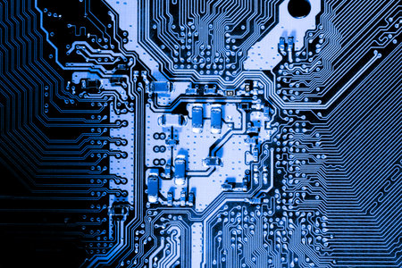 Abstract, close up of Electronic Circuits in Technology on Mainboard computer background  (logic...