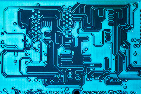 Abstract, close up of Electronic Circuits in Technology on Mainboard computer background  (logic...