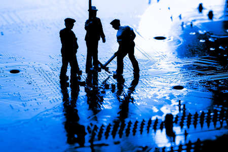 close up of Bitcoin money mining on graphic card,we see the technology of the mainboard,which is the important background of the computer.の写真素材
