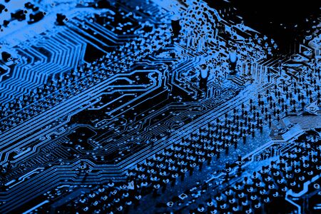 Abstract, close up of Circuits Electronic on Mainboard Technology computer background  (logic board,cpu motherboard,Main board,system board,mobo)の写真素材