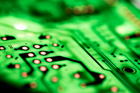 Abstract, close up of Circuits Electronic on Mainboard Technology computer backgroundの写真素材