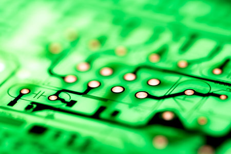 Abstract, close up of Circuits Electronic on Mainboard Technology computer background  (logic...