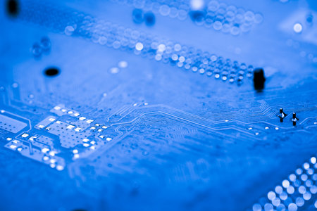 Abstract, close up of Circuits Electronic on Mainboard Technology computer background  (logic...