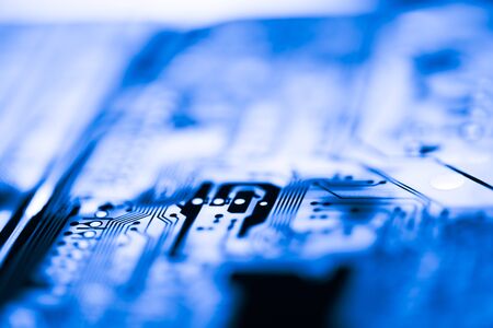 Abstract, close up of Circuits Electronic on Mainboard Technology computer background  (logic board,cpu motherboard,Main board,system board,mobo)の写真素材