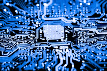 Abstract,close up of Circuits Electronic on Mainboard computer Technology background. (logic board,cpu motherboard,Main board,system board,mobo)の写真素材