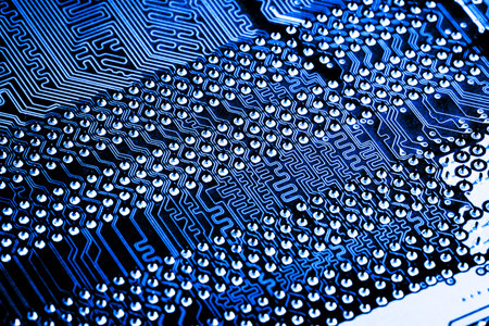 Abstract,close up of Circuits Electronic on Mainboard computer Technology background. (logic...