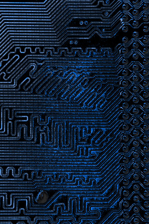 Abstract,close up of Circuits Electronic on Mainboard computer Technology background. (logic...