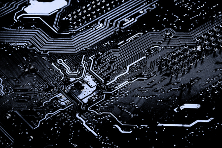 Abstract,close up of Circuits Electronic on Mainboard computer Technology background. (logic board,cpu motherboard,Main board,system board,mobo)の写真素材