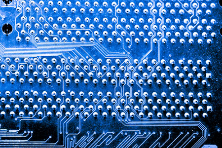 Abstract,close up of Circuits Electronic on Mainboard computer Technology background. (logic...