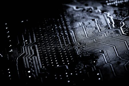 Abstract,close up of Circuits Electronic on Mainboard computer Technology background. (logic board,cpu motherboard,Main board,system board,mobo)の写真素材