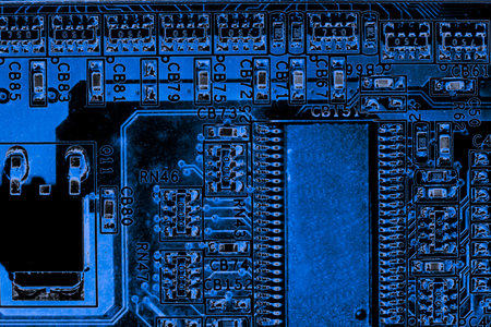 Abstract,close up of Circuits Electronic on Mainboard computer Technology background. (logic...