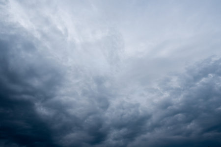 dark storm clouds with background,Dark clouds before a thunder-storm.