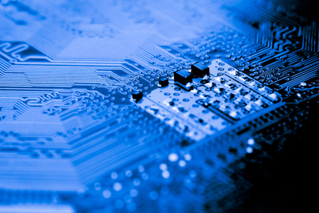 Abstract,close up of Circuits Electronic on Mainboard computer Technology background. (logic board,cpu motherboard,Main board,system board,mobo)の写真素材
