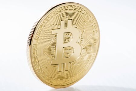 Golden Bitcoin moneyの写真素材