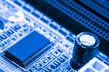 Abstract,close up of Circuits Electronic on Mainboard computer Technology background. (logic board,cpu motherboard,Main board,system board,mobo)の写真素材