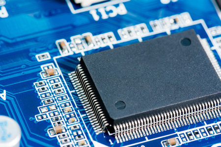 Abstract,Close up of Circuits Electronic on Mainboard computer Technology background. (logic...