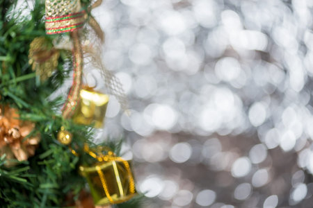 abstract blur Christmas Tree bokeh background.の写真素材