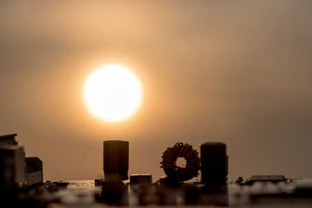 Abstract,close up of Mainboard Electronic computer background. (logic board,cpu motherboard,Main board,system board,mobo)の写真素材
