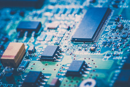 Abstract,close up of Mainboard Electronic computer background. (logic board,cpu motherboard,Main...