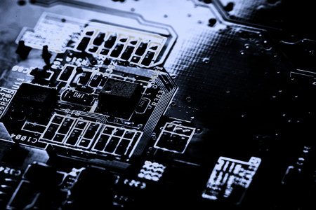 Abstract,close up of Mainboard Electronic computer background. (logic board,cpu motherboard,Main...
