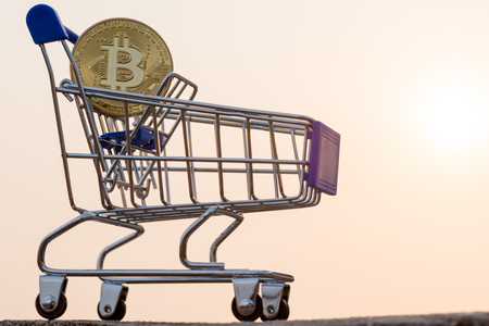 close up of Bitcoin money mining connect Internet Networkの写真素材