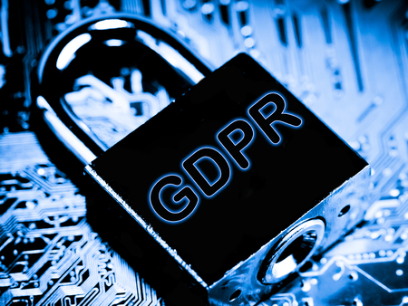 Abstract,close up of Mainboard Electronic computer background. (GDPR,General Data Protection Regulation)の写真素材