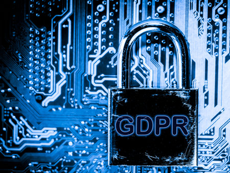 Abstract,close up of Mainboard Electronic computer background. (GDPR,General Data Protection Regulation)の写真素材