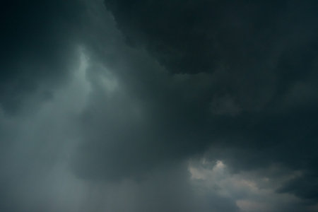 dark storm clouds with background,Dark clouds before a thunder-storm.