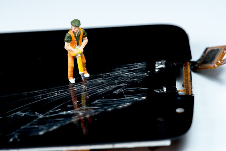 The Smartphone screen broken and need to repair smartphoneの写真素材