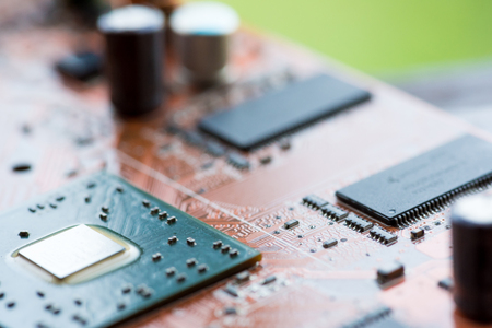 Abstract,close up of Mainboard Electronic computer background. (logic board,cpu motherboard,Main board,system board,mobo)の写真素材